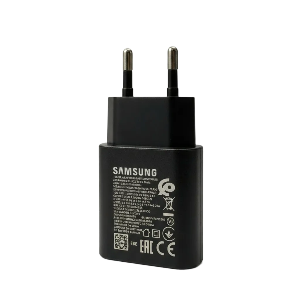 Samsung 25W Super Fast Charger in Black - PD 3.0 USB Type-C wall adapter with compact design for Galaxy devices and efficient fast charging