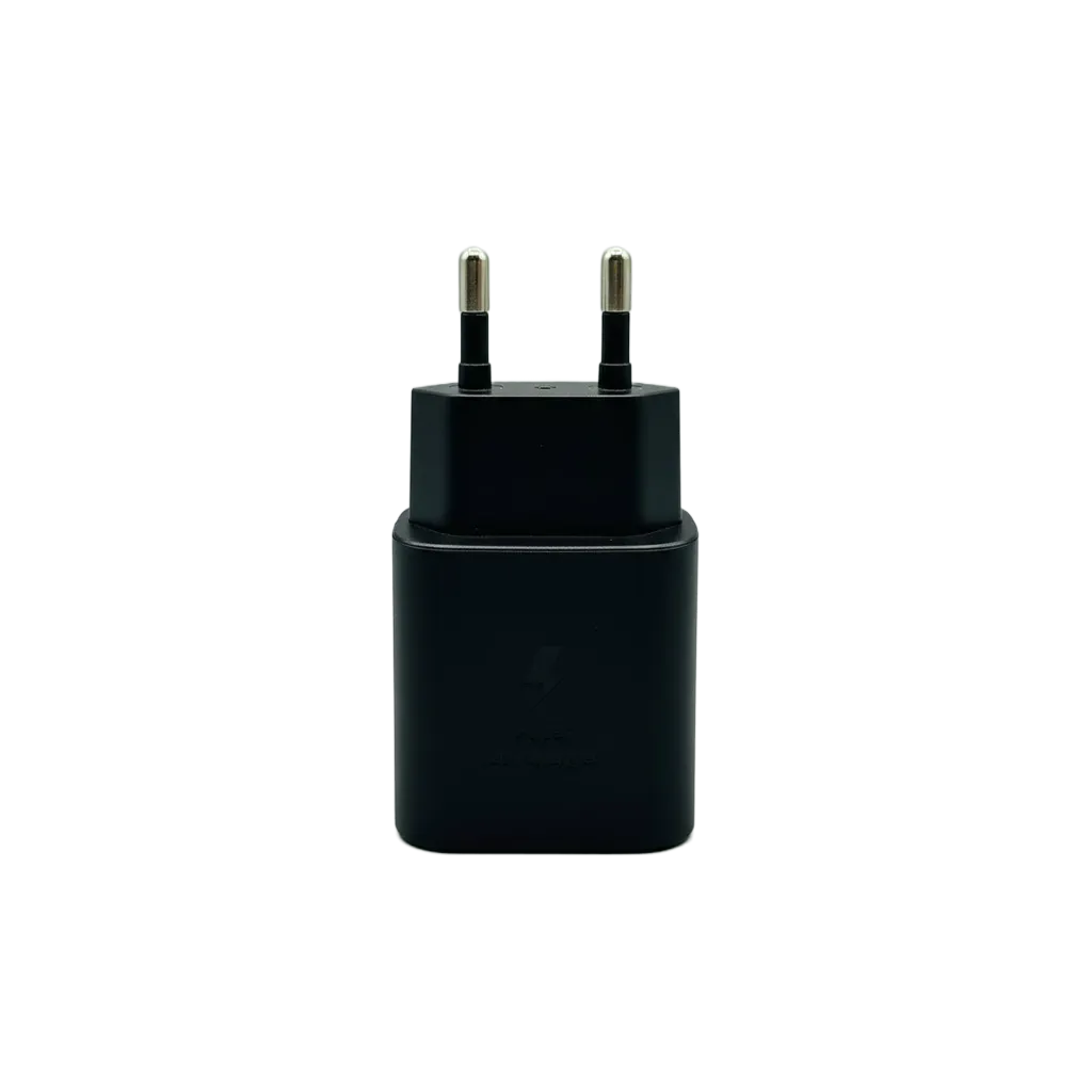 Samsung 25W Super Fast Charger Black - premium construction USB-C wall charger with 25W power output for reliable daily use and travel