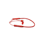 Amoi HY-Q5 Neckband Headphones Red side view - wireless sports earphones showing secure neckband comfort design that stays in place during exercise and prevents earbud loss