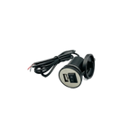 Mobile Charger for Bike in Black - rugged USB phone charger with waterproof cover for fast charging smartphones and GPS devices during rides