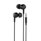 Ronin R-9 The OG Crystal Clear Sound Wired Handsfree in Black - 3.5mm wired earphones with built-in microphone, in-line controls, and deep bass for universal device compatibility