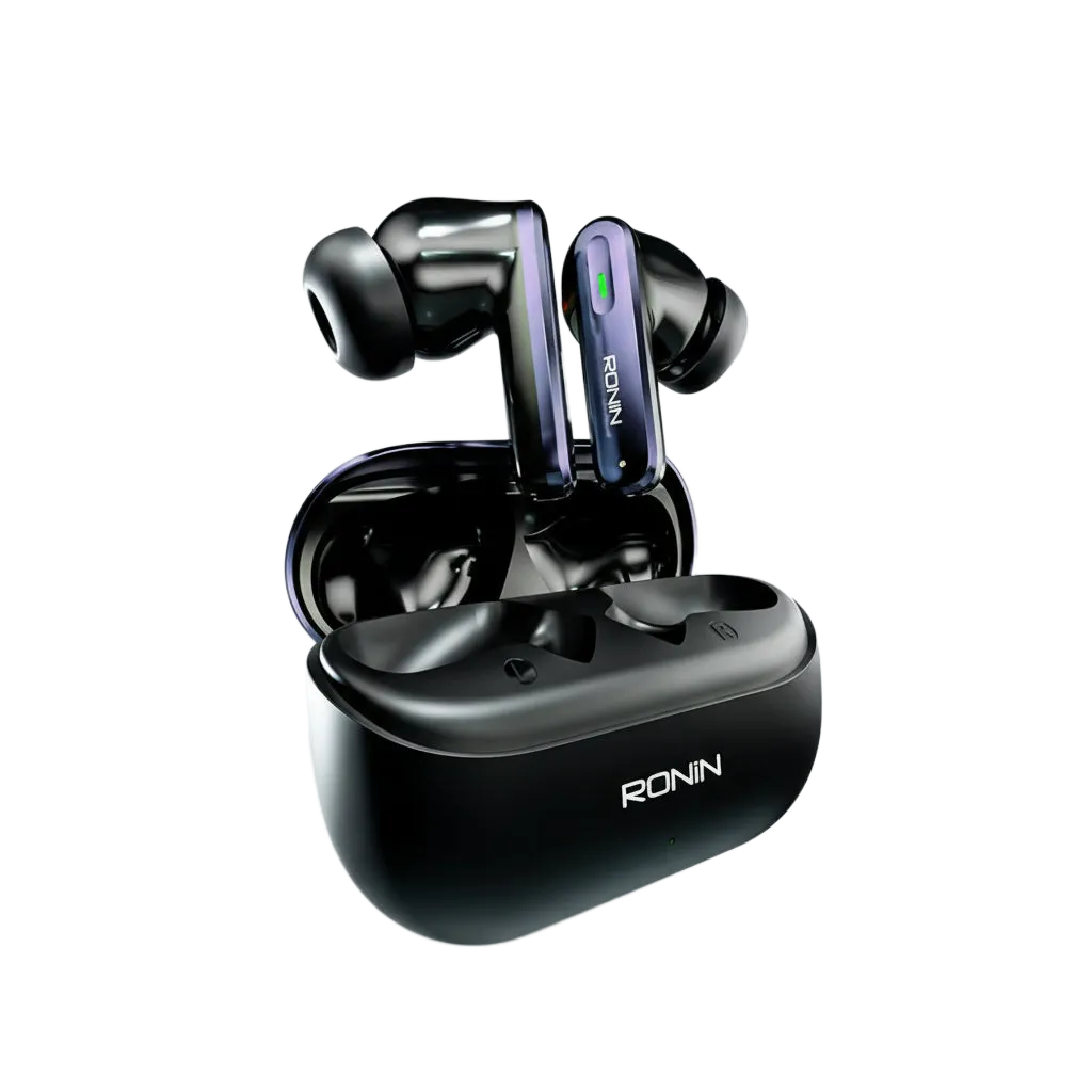 Ronin Vesper R-7075 True Wireless Earbuds - premium ANC earbuds with QnX ENC Quad Mic System for crystal-clear calls and advanced noise cancellation