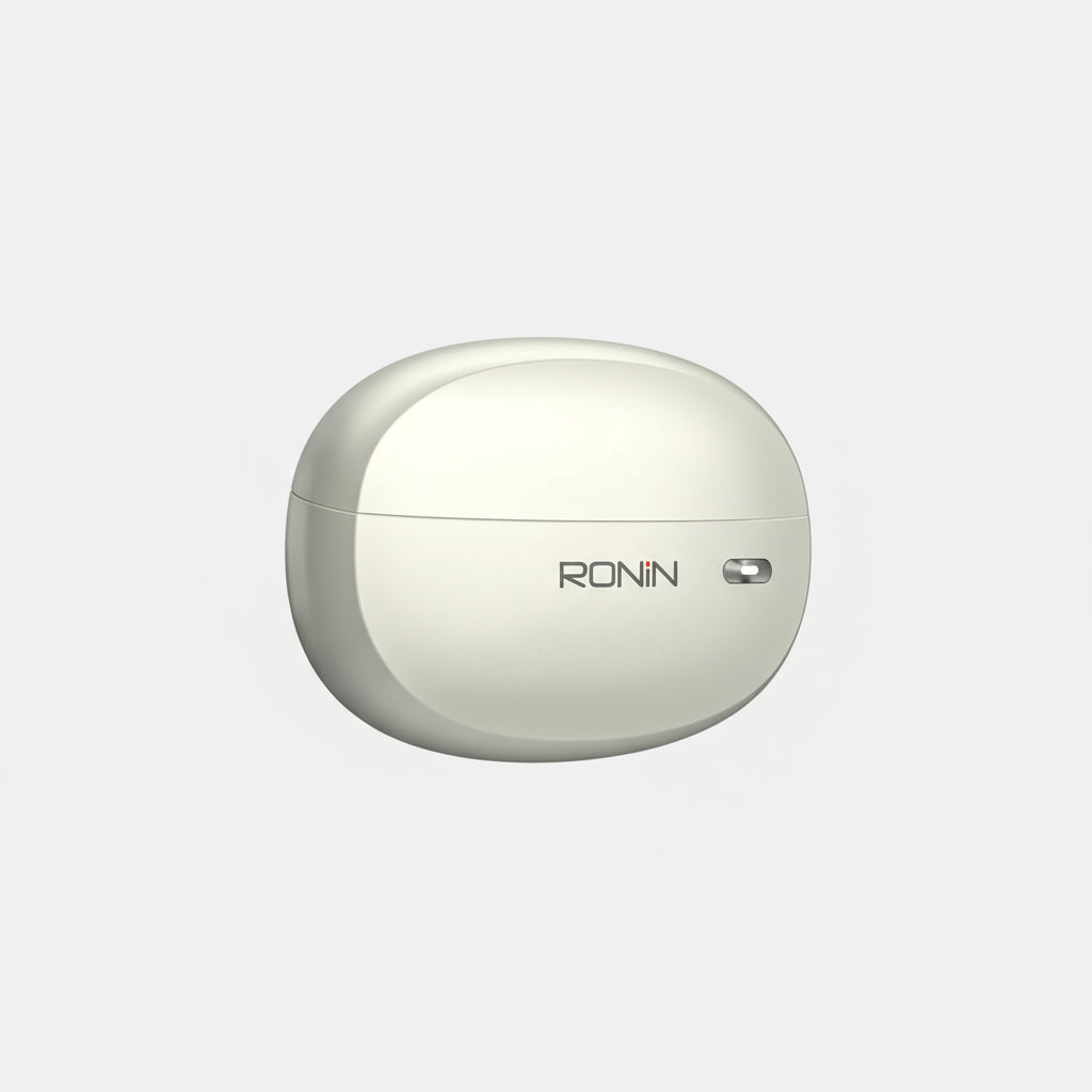 White Ronin R-7050 Eminence wireless earbuds case on a white background