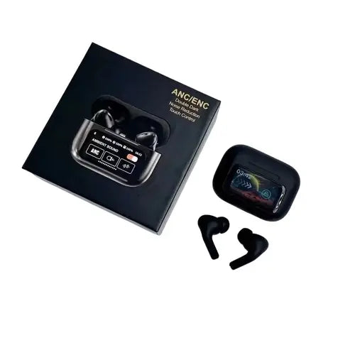 A9 Pro Wireless Earbuds with Smart LCD Display - 36H ANC/ENC & Touch Control