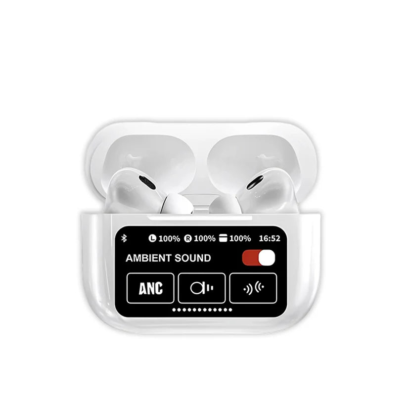 A9 Pro Wireless Earbuds with Smart LCD Display - 36H ANC/ENC & Touch Control