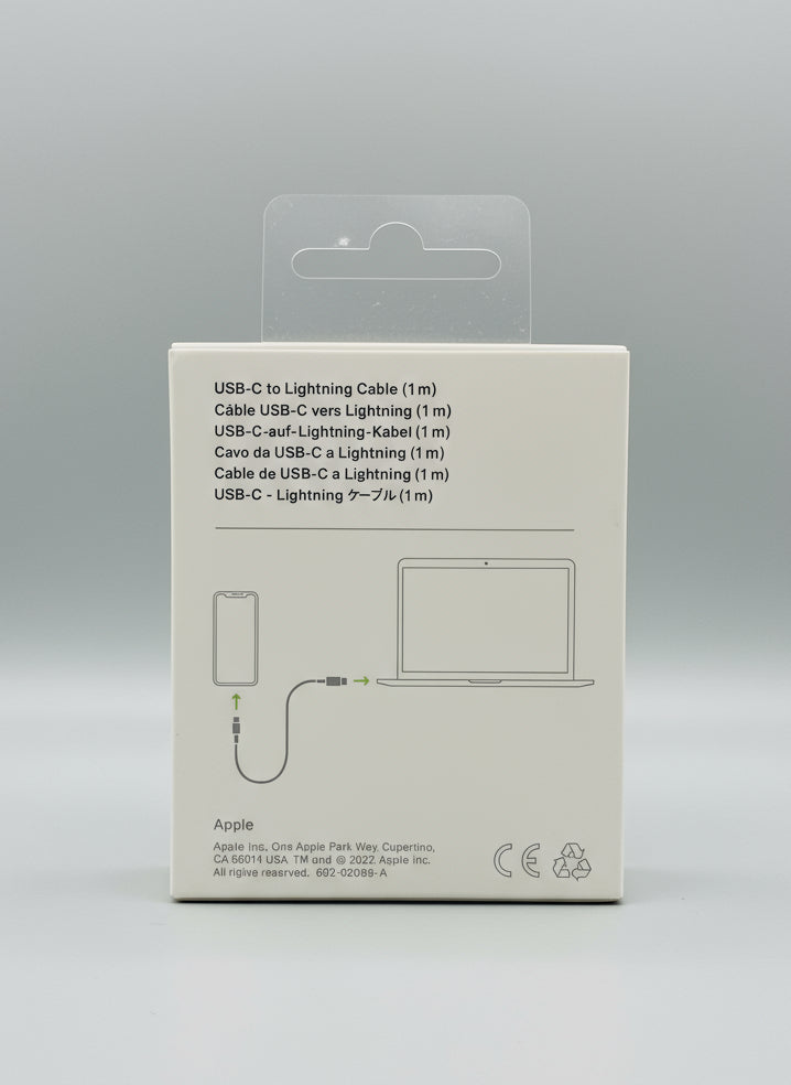 Apple USB-C to Lightning Cable retail box back view
