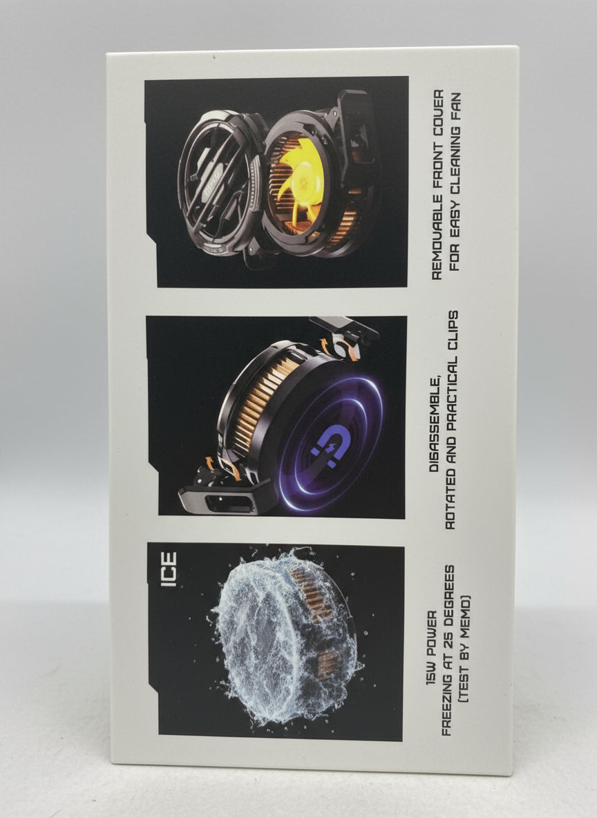 Magnetic cooler fan CX07 Helo 15W gaming phone cooling fan box side view