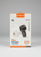 Power Plus PDU38 dual USB car charger 2.4A with Smart IC Q240 back box view