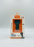 Power Plus PDU38 dual USB car charger 2.4A with Smart IC Q240 in black front box view