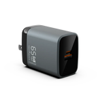 Gray fast charger with '6.5 GAN' text on a white background