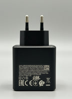 Samsung 45W USB-C Super Fast Charger - black variant, back view