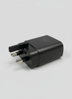 Samsung 45W USB-C Fast Charger UK plug retail box in black, side view