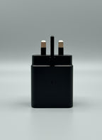 Samsung 45W USB-C Fast Charger UK plug in black, front view