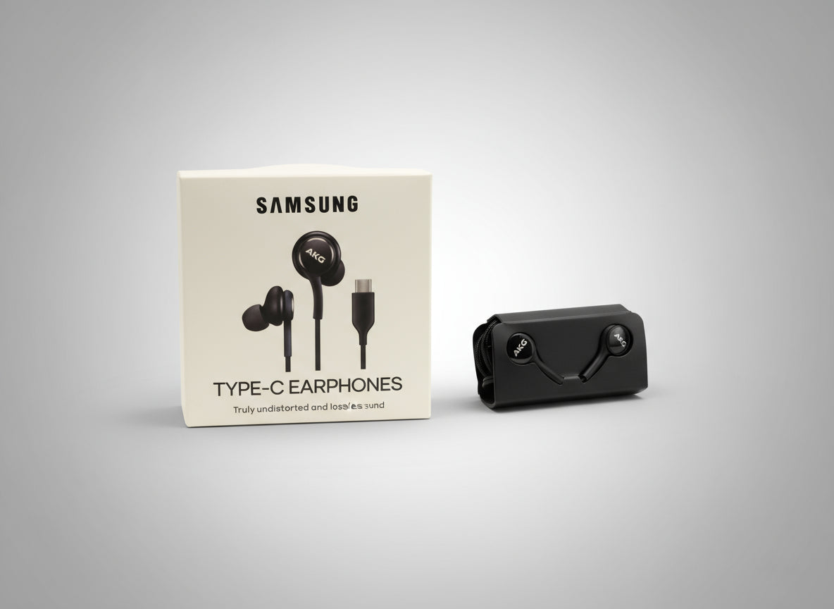 Samsung AKG Type-C earphones - retail box with all contents