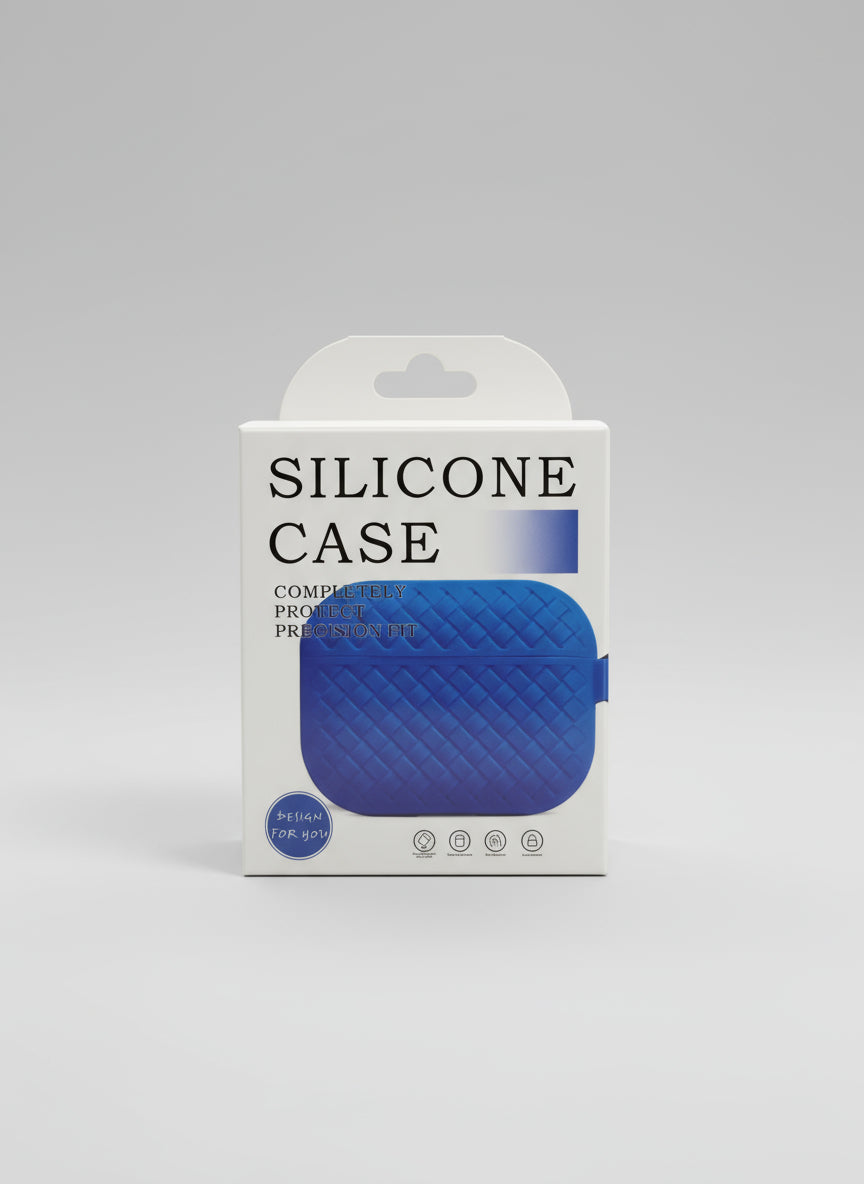 AirPods 4th generation blue textured silicone case