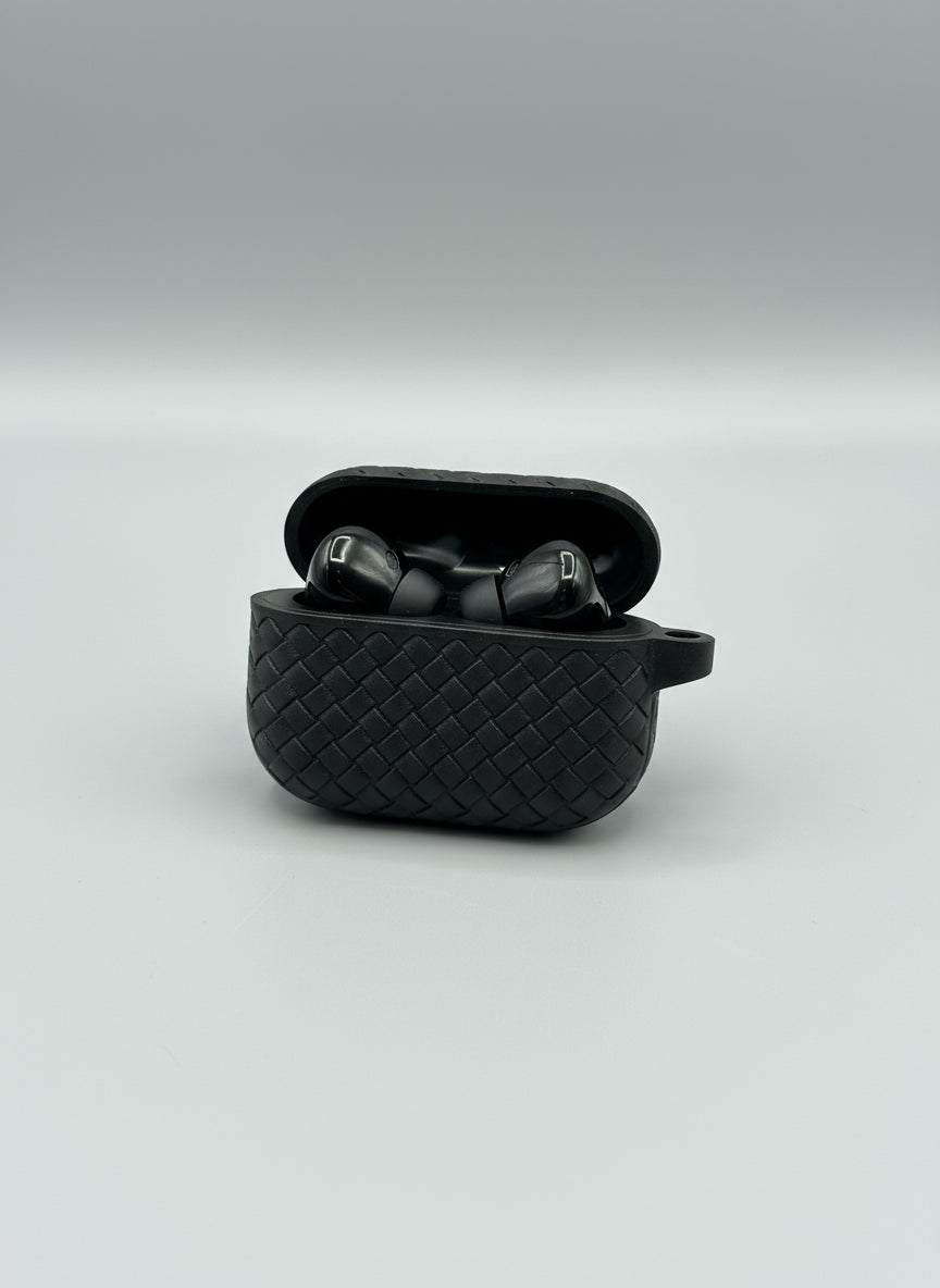 AirPods Pro 2nd generation black textured silicone case back view