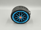 Universal wireless speaker MB-SPK-103 car wheel style Bluetooth speaker in blue top view