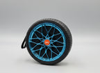 Universal MB-SPK-103 wireless Bluetooth speaker in blue - car wheel style design front view