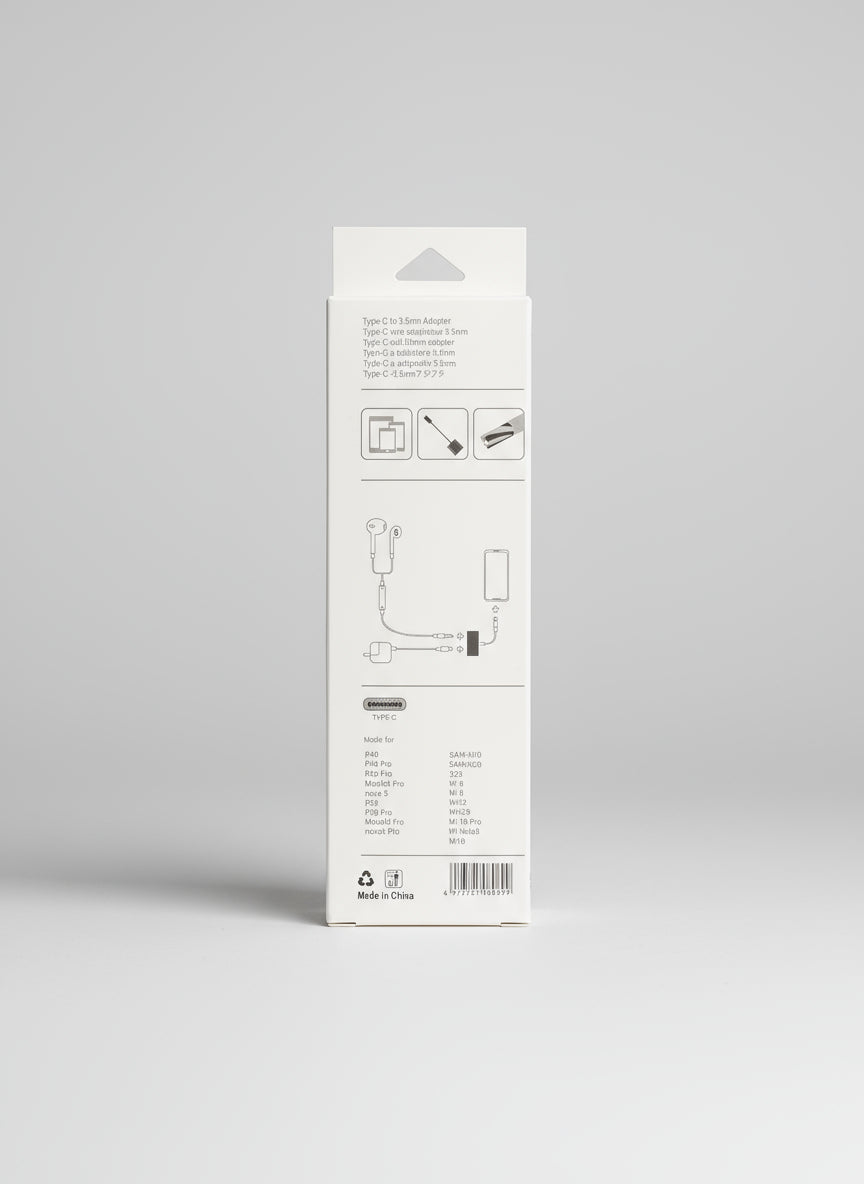 USB-C to 3.5mm audio adapter G720A, product box back view